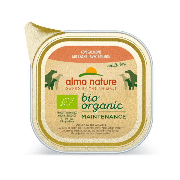Barquette chien Almo Nature Daily Menu Bio au saumon – 300 g