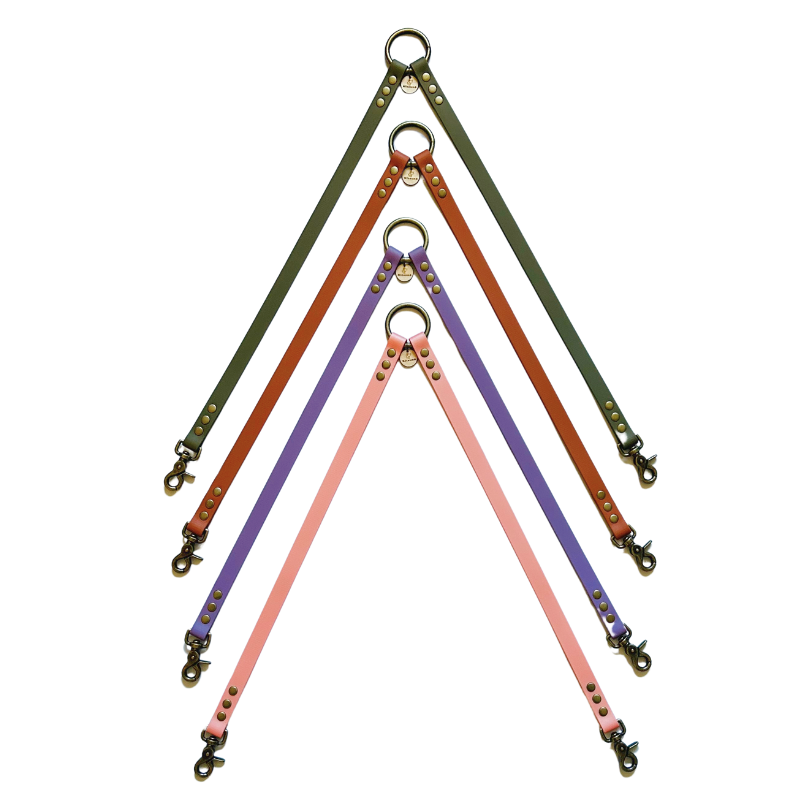 Coupleur laisse chien - biothane - coloris au choix