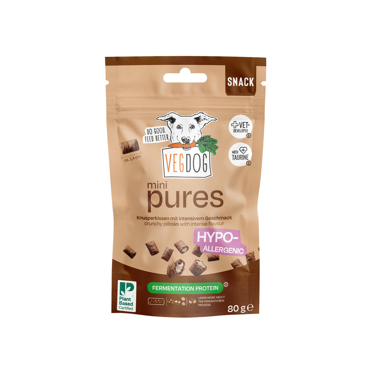 VEGDOG Mini Pures – Friandises végétales hypoallergéniques pour chien 80g