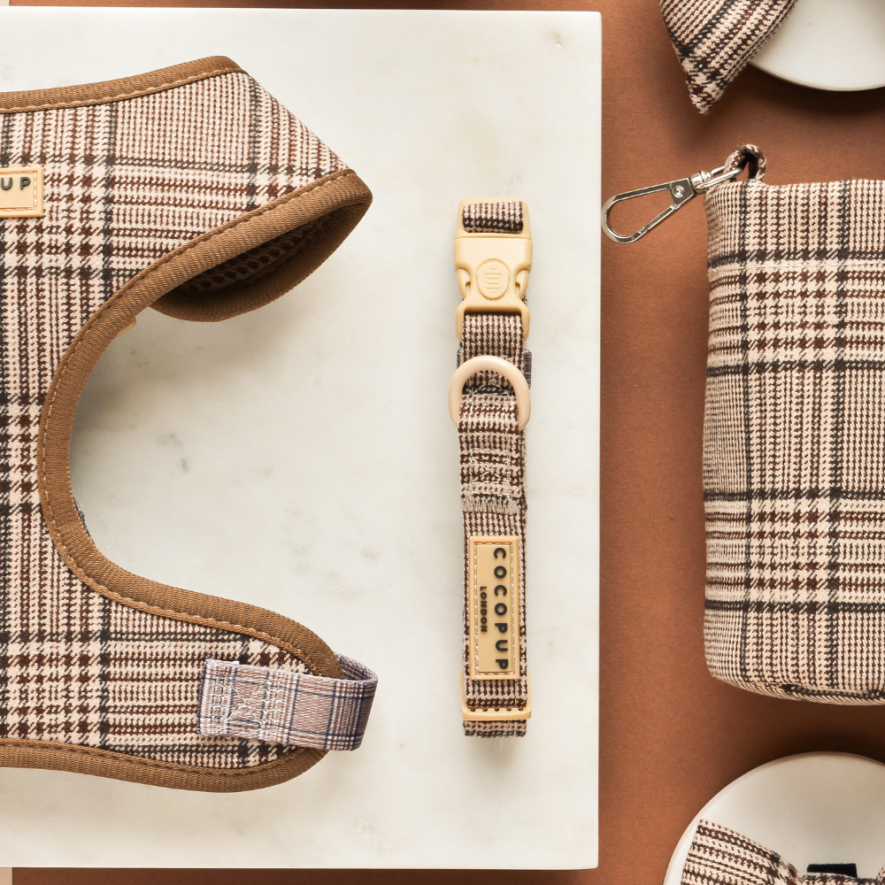 Collier Check Pup Tweed Brun – Cocopup London