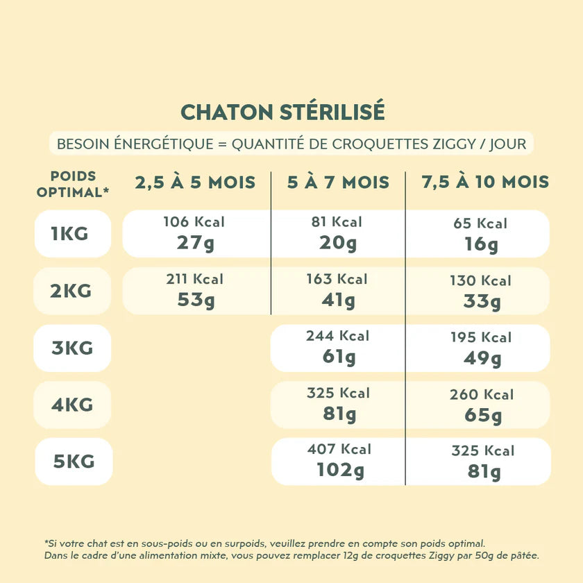 Croquettes Ziggy Chaton au poulet et huile de saumon 1kg