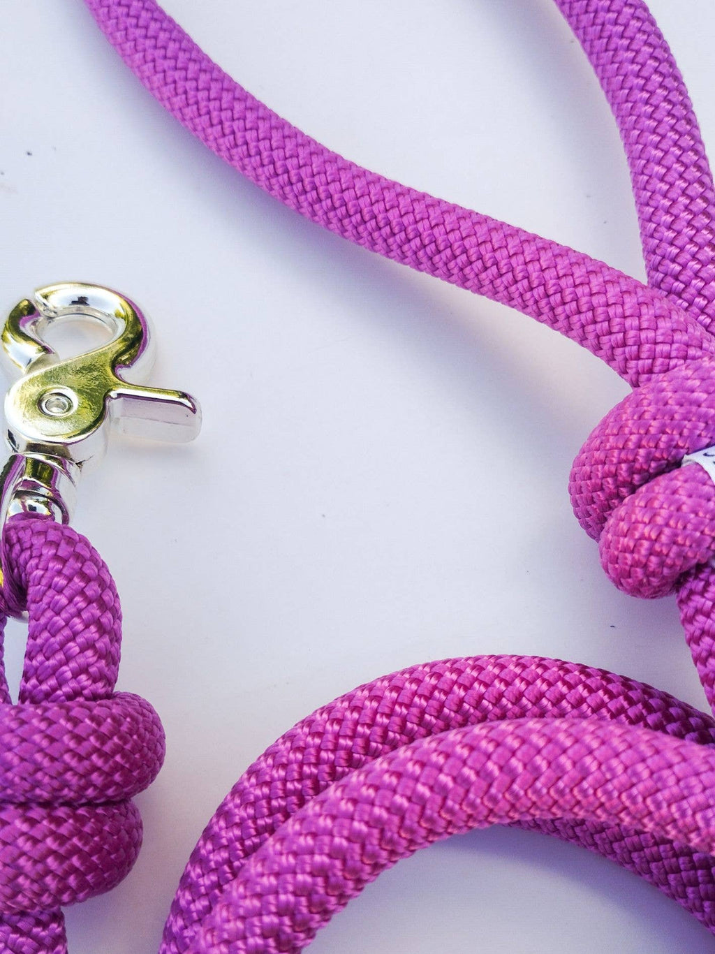 Laisse pour Chien en corde fuchsia - Fait main en France