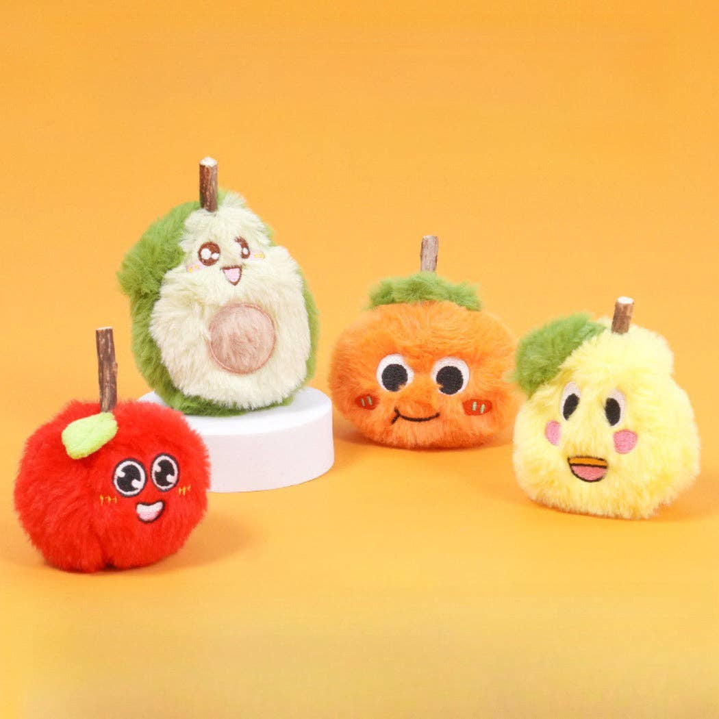 Jouet pour chat en forme de fruit avec bâton à mâcher