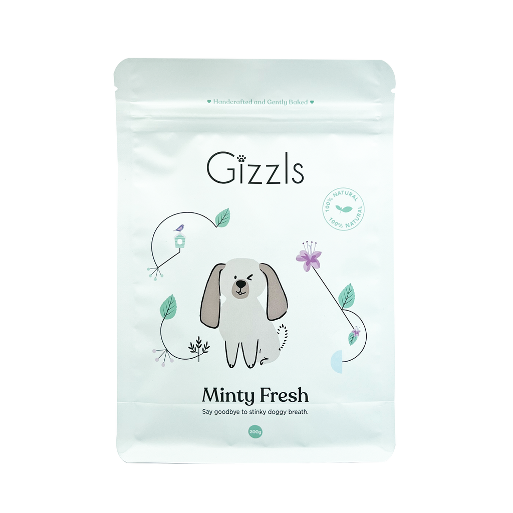 Gâteries Gizzls Minty Fresh pour chiens (200g)