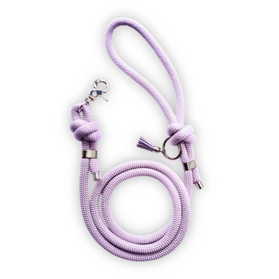 Laisse pour Chien en corde violet clair- Fait main en France