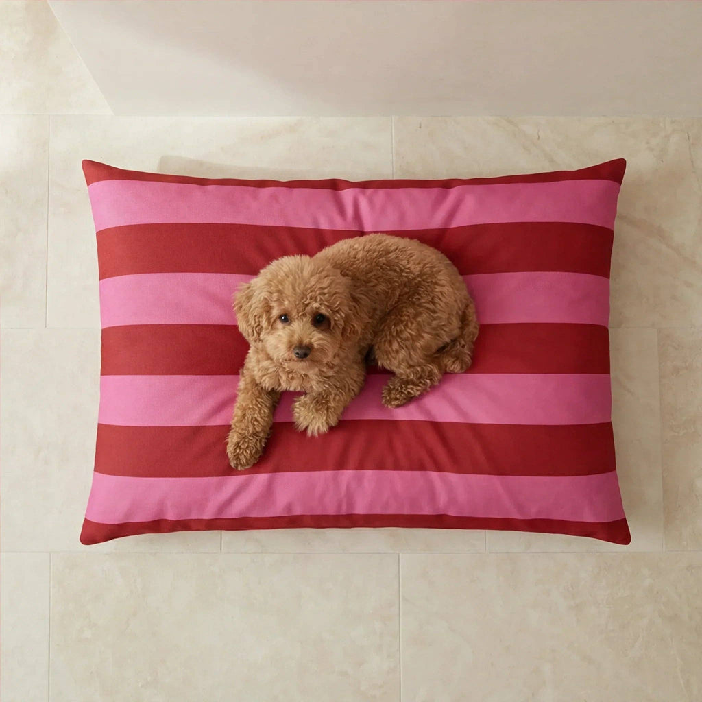 Lit déhoussable Summer Stripes - Rose et rouge
