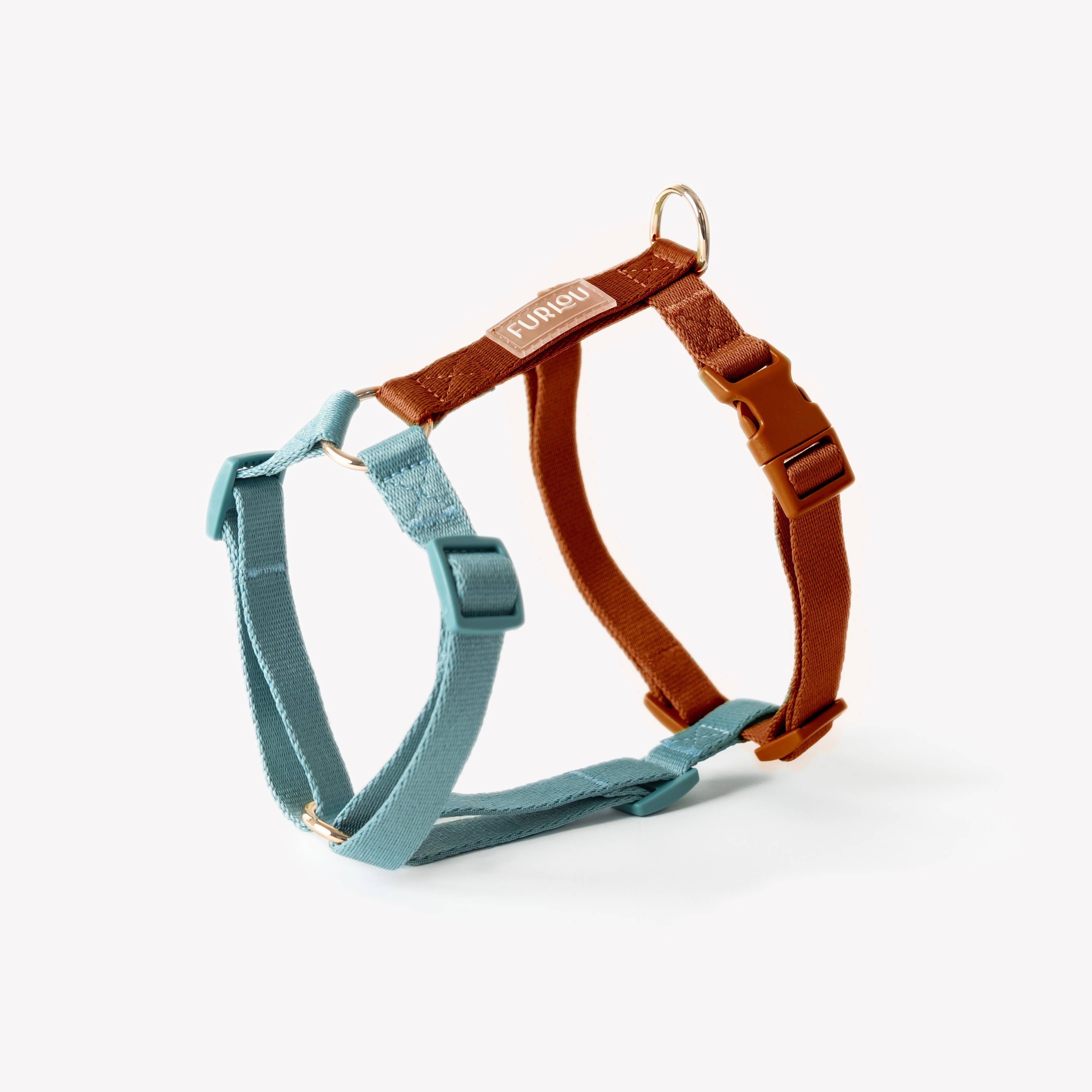 (Pré-commande)Harnais à sangles pour chien Furlou – Bleu & Clay