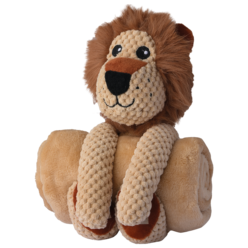 Doudou The Doggytoy Buddies – Jouet en peluche 2-en-1 avec couverture