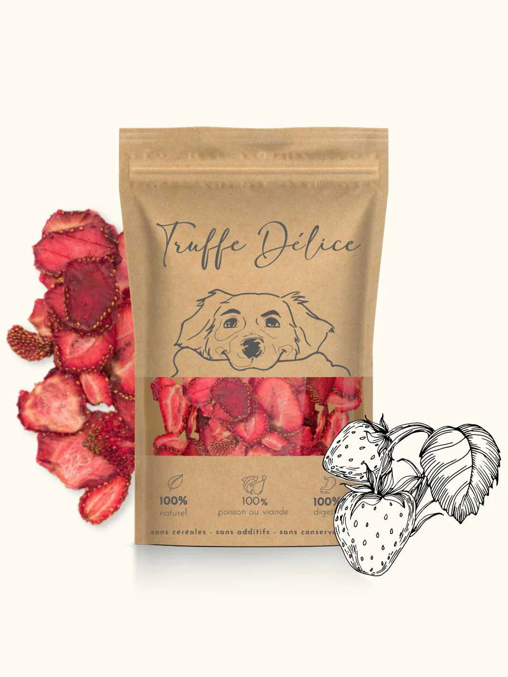 Friandises de fraise pour chien