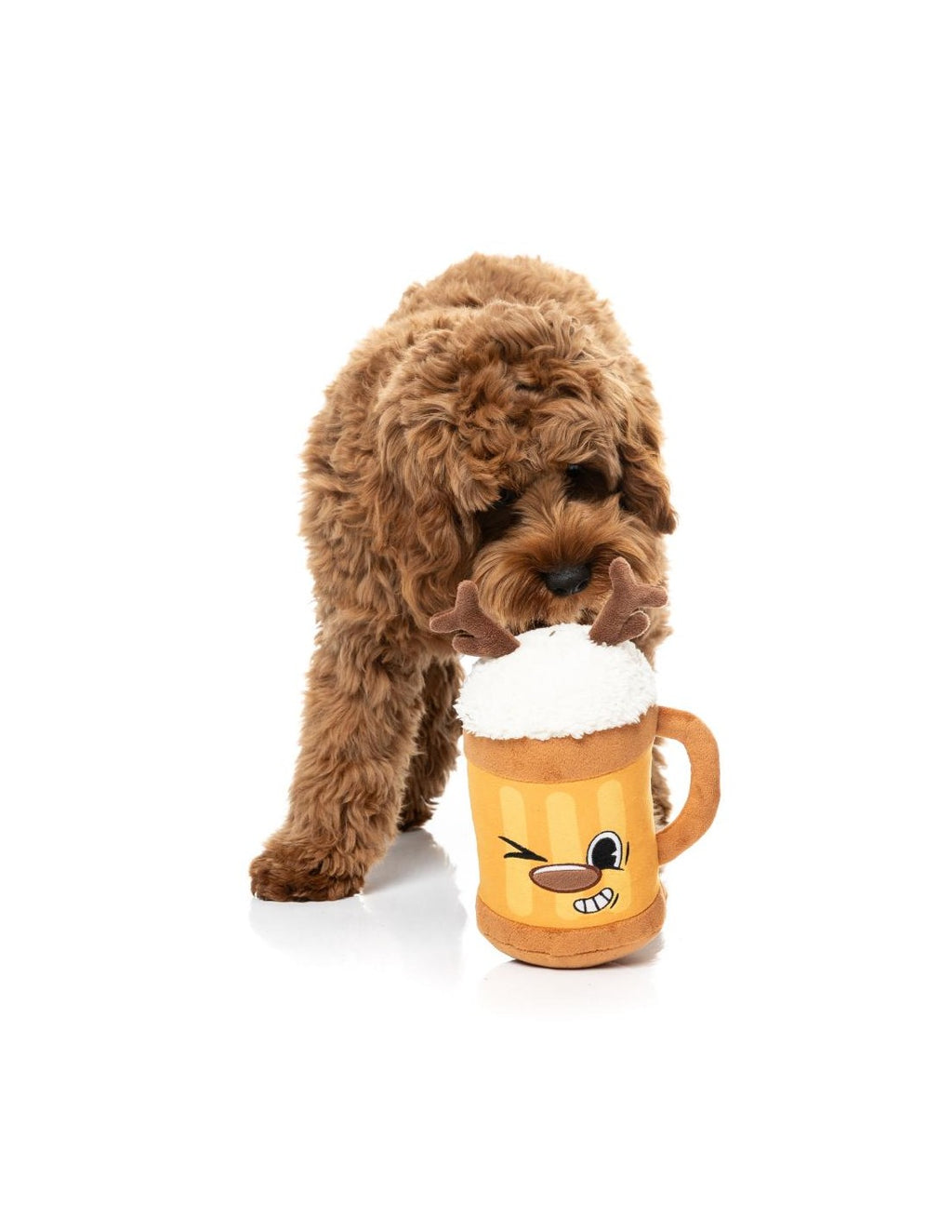 Jolly Reinbeer – Jouet boisson de Noël pour chien FuzzYard