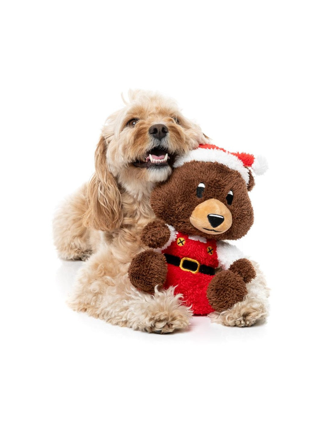 Santa Fuzz Bear – Peluche de Noël pour chien FuzzYard