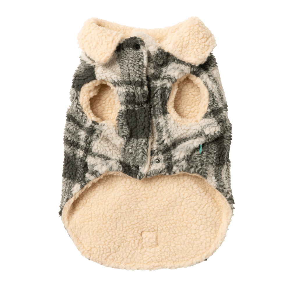 Veste FuzzYard The Lumberjack verte et crème, vue du vêtement