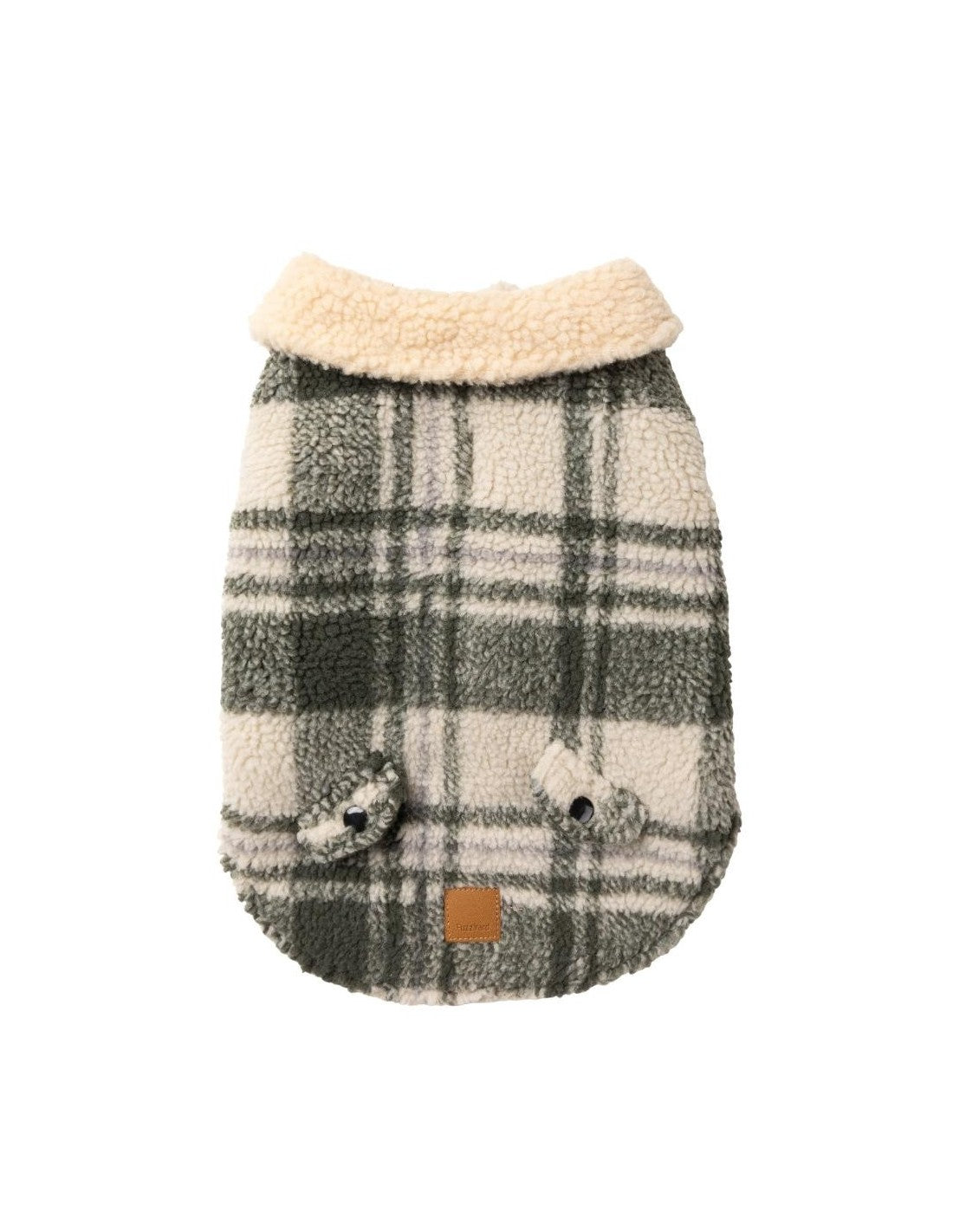 Veste pour chien The Lumberjack vert et crème – FuzzYard