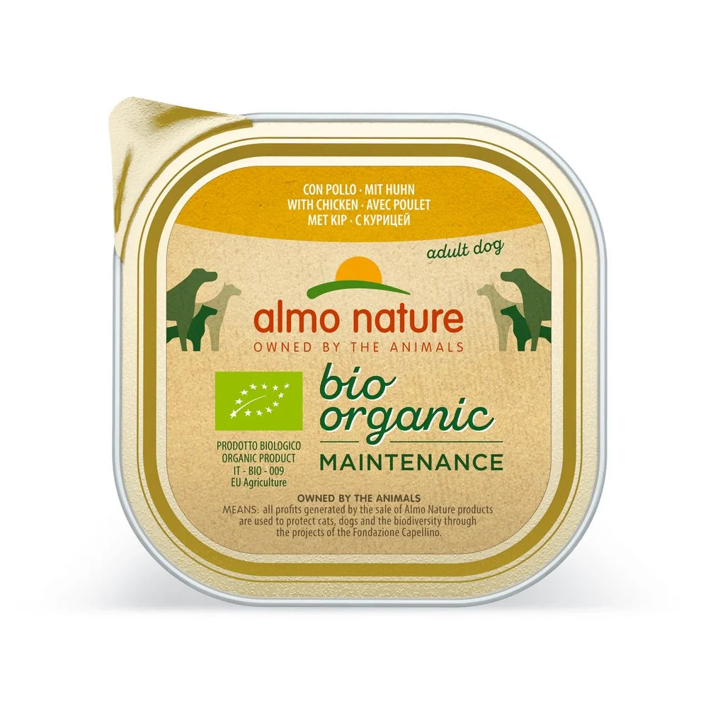 Barquette chien Almo Nature Daily Menu Bio au poulet – 300 g