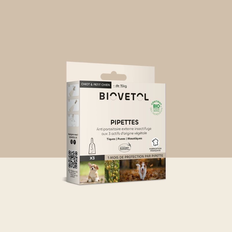Pipettes insectifuges - Chiot / Petit Chien bio