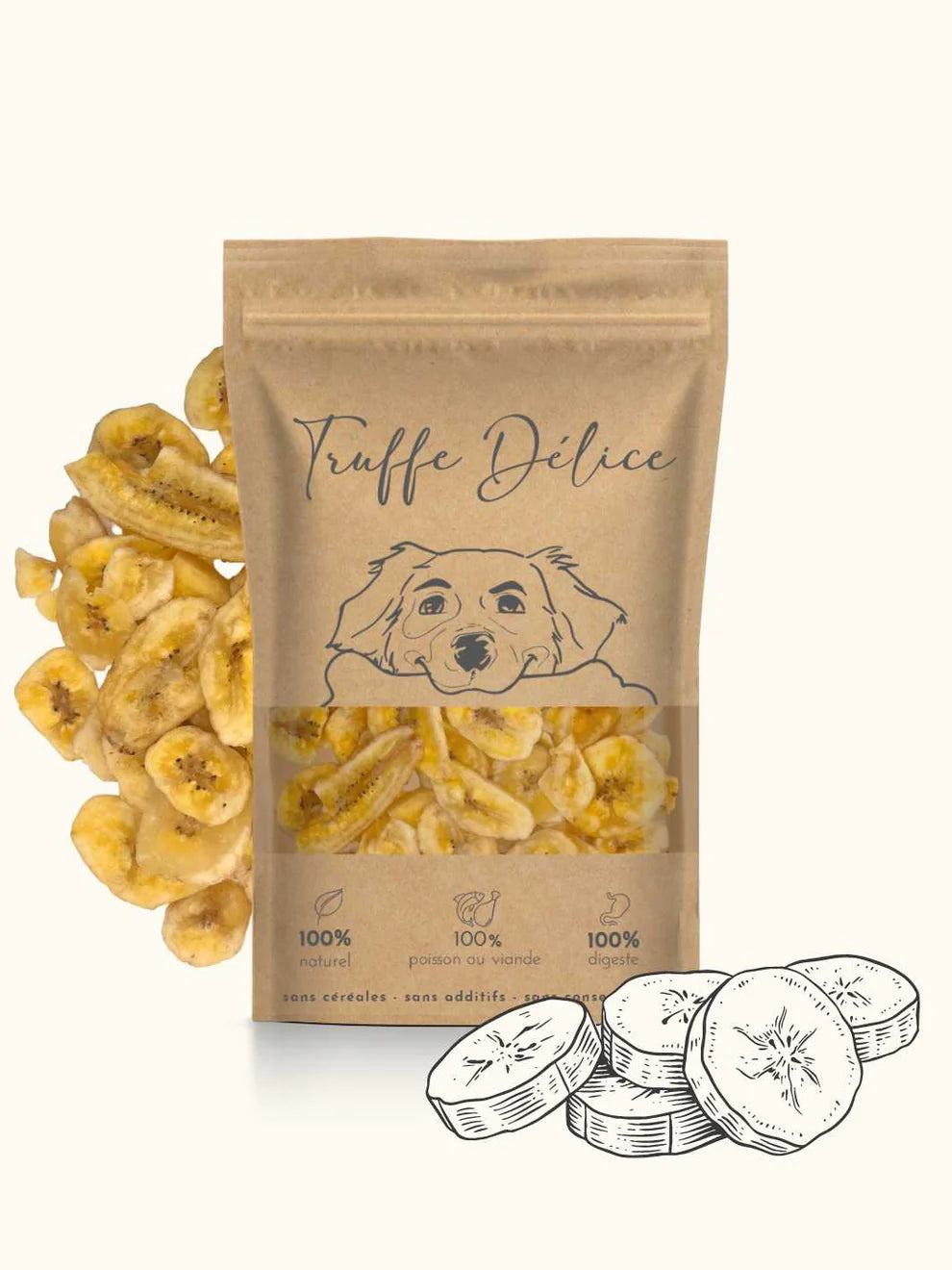 Friandises de banane pour chien