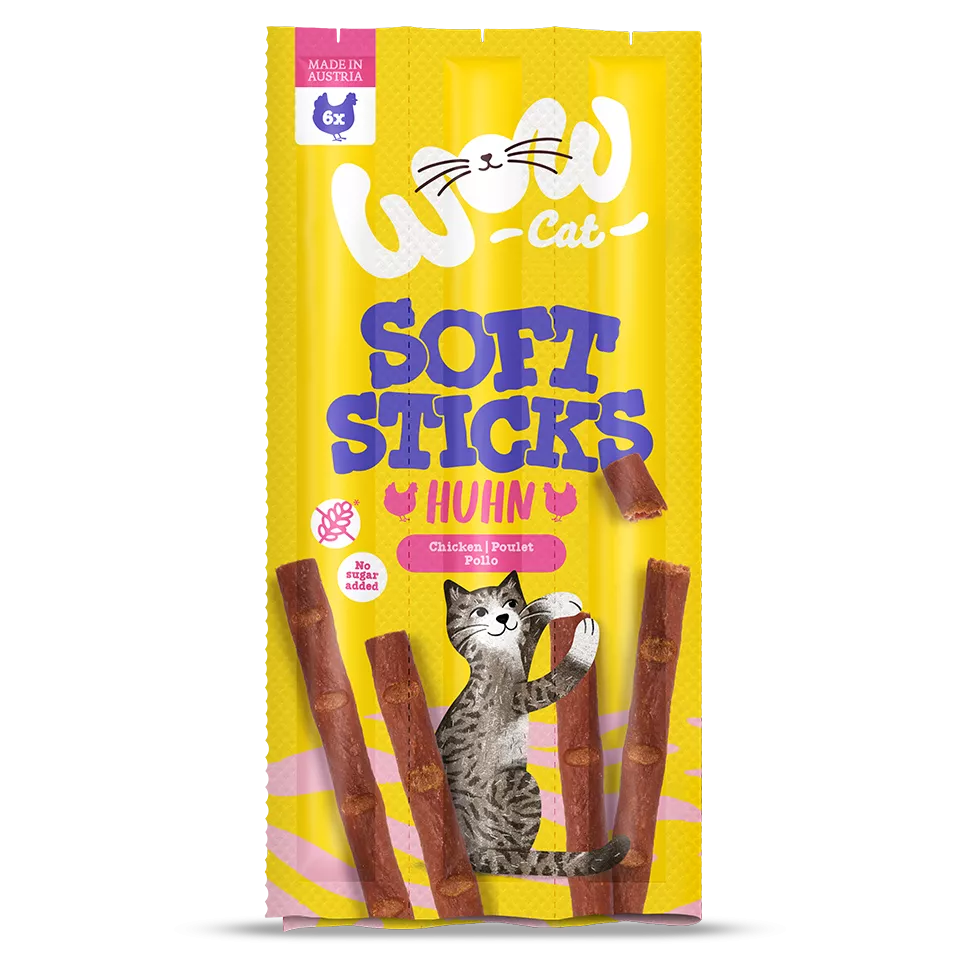 WOW Soft Sticks au Poulet pour Chat – 6 × 5 g (30 g)