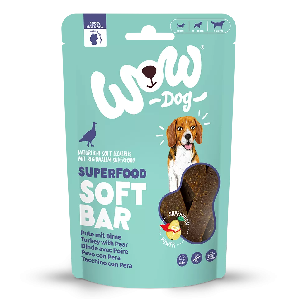 WOW Superfood Soft Bar Dinde – Friandise naturelle pour chien