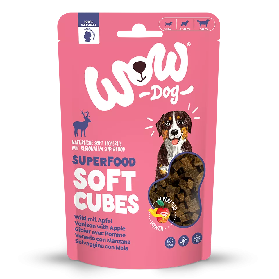 WOW Superfood Soft Cubes Gibier – Friandise naturelle pour chien