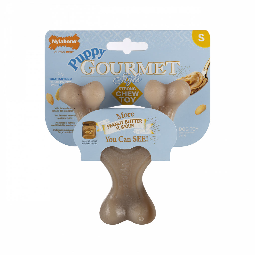 Nylabone — Puppy Gourmet Wishbone Beurre de Cacahuète - Taille S
