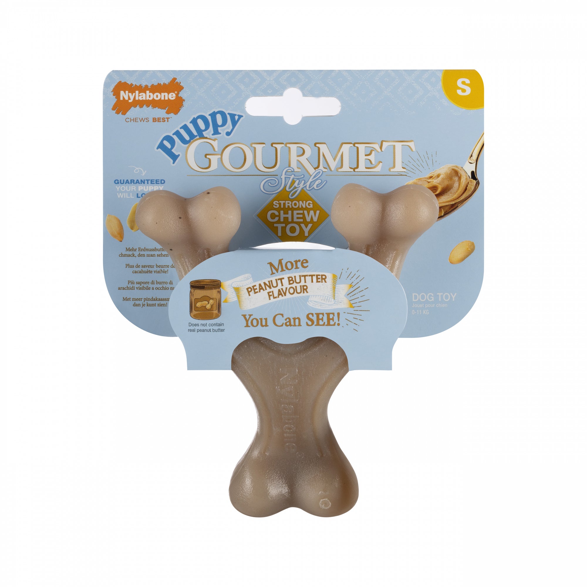 Nylabone — Puppy Gourmet Wishbone Beurre de Cacahuète - Taille S
