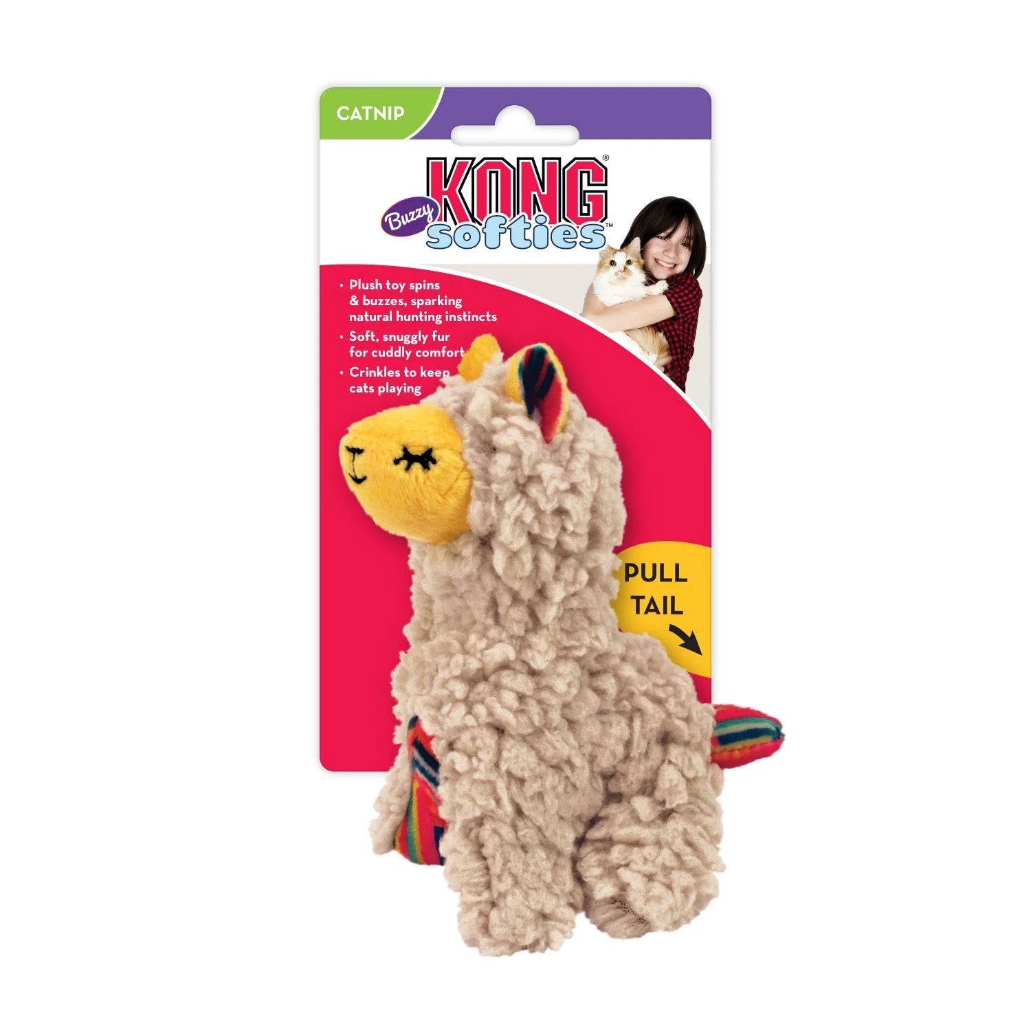 Peluche vibrante Lama Softies Buzzy KONG pour chat