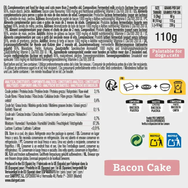 YowUp! Yaourt Glacé Gâteau au Bacon – Chien & Chat 110g